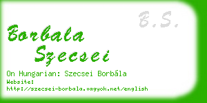 borbala szecsei business card